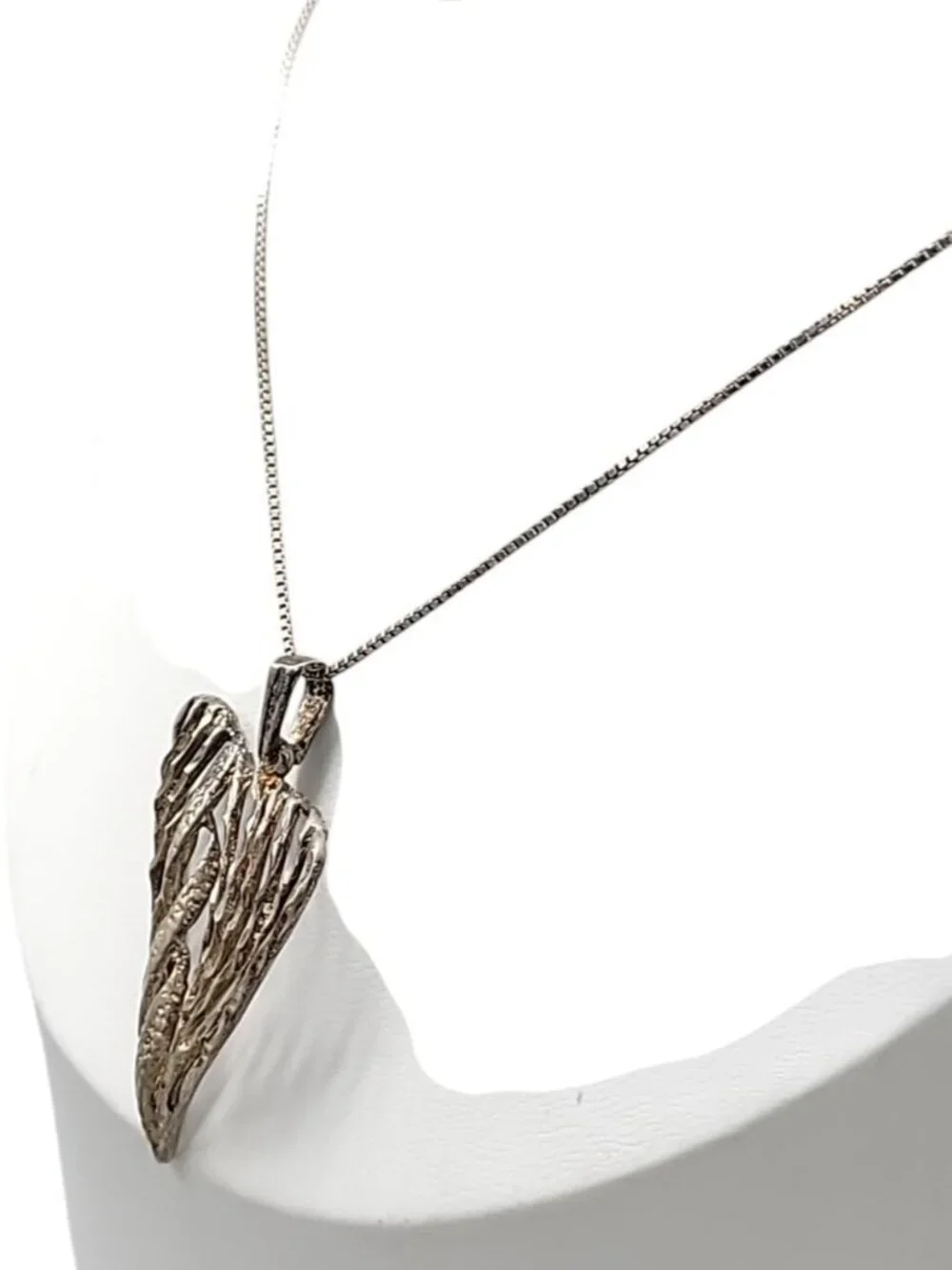 ACO Sterling Silver Heart Pendant Necklace  Open Metal Work Italy 925 Chain 20